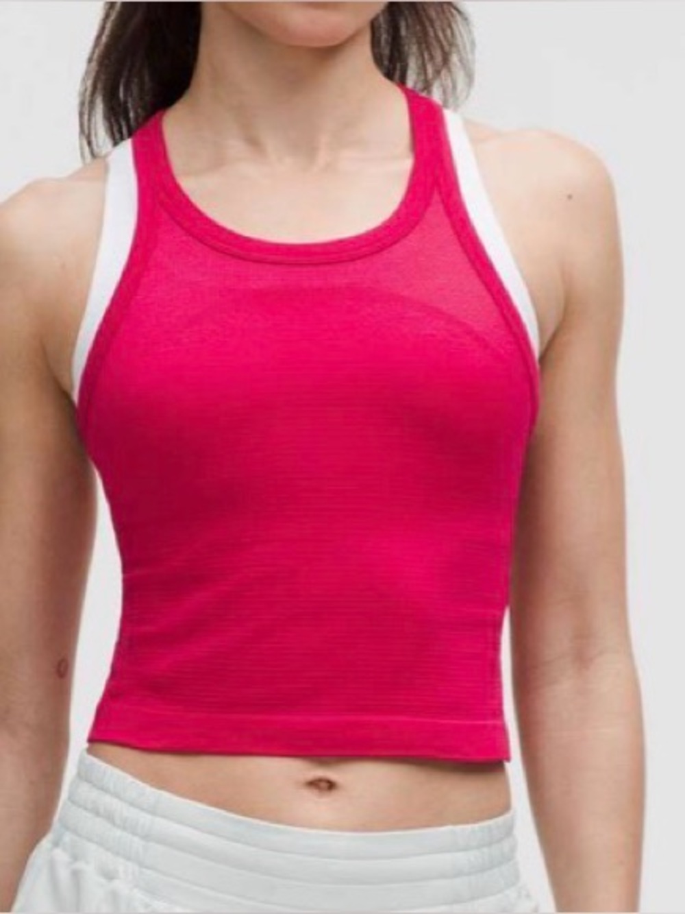 NWT Lululemon Swiftly Tech Cropped Racerback Tank 2.0 Pink Dragonfruit Sz 10 NEW